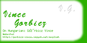 vince gorbicz business card